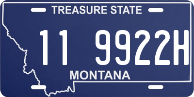 MT license plate 119922H