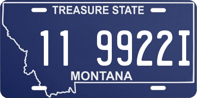 MT license plate 119922I