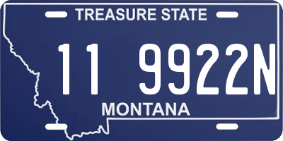 MT license plate 119922N