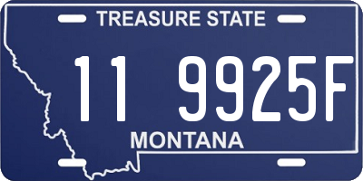 MT license plate 119925F
