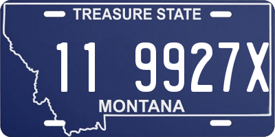 MT license plate 119927X