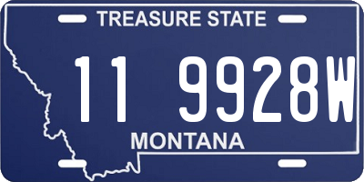 MT license plate 119928W