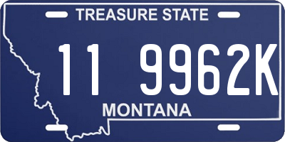 MT license plate 119962K