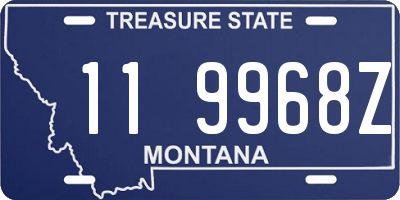 MT license plate 119968Z