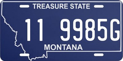 MT license plate 119985G