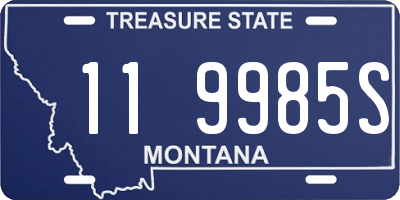 MT license plate 119985S