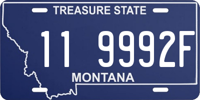 MT license plate 119992F