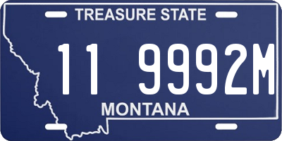 MT license plate 119992M