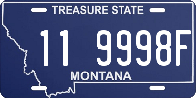 MT license plate 119998F