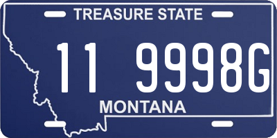 MT license plate 119998G