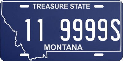 MT license plate 119999S