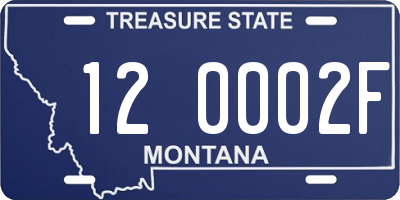 MT license plate 120002F