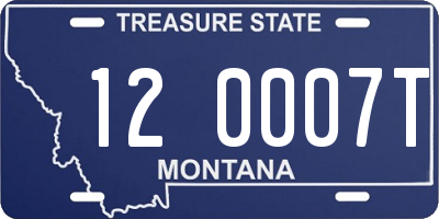 MT license plate 120007T