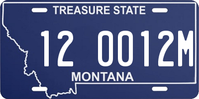 MT license plate 120012M