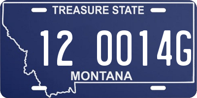 MT license plate 120014G