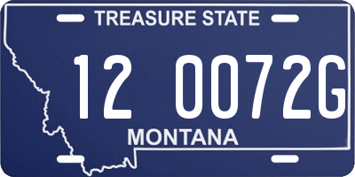 MT license plate 120072G