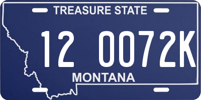 MT license plate 120072K