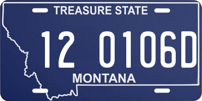 MT license plate 120106D