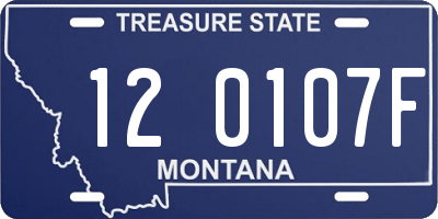 MT license plate 120107F