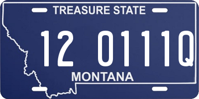 MT license plate 120111Q