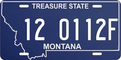 MT license plate 120112F