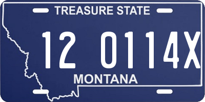 MT license plate 120114X