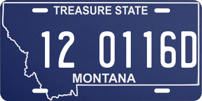 MT license plate 120116D