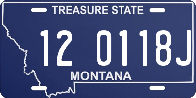 MT license plate 120118J