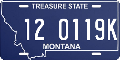 MT license plate 120119K