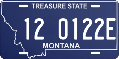 MT license plate 120122E