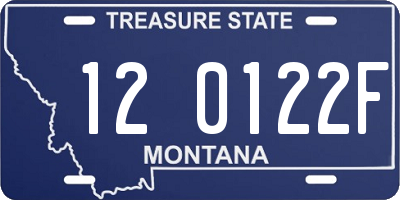 MT license plate 120122F