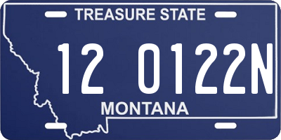 MT license plate 120122N
