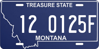 MT license plate 120125F
