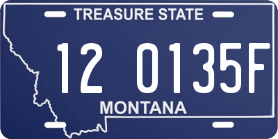 MT license plate 120135F