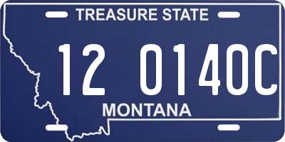 MT license plate 120140C