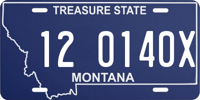 MT license plate 120140X