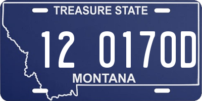 MT license plate 120170D