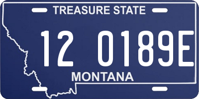 MT license plate 120189E