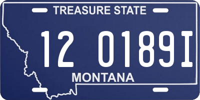 MT license plate 120189I