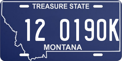 MT license plate 120190K