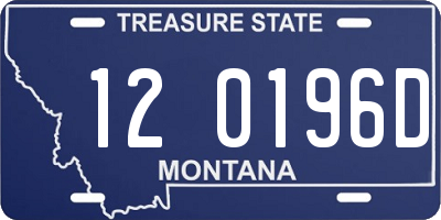 MT license plate 120196D