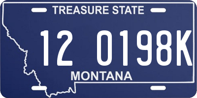 MT license plate 120198K