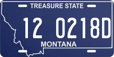 MT license plate 120218D