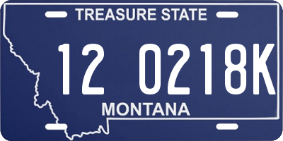 MT license plate 120218K