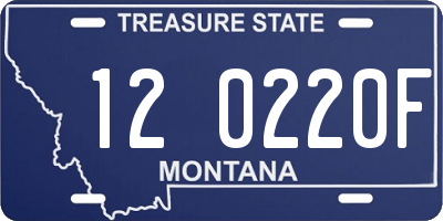 MT license plate 120220F