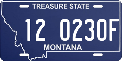 MT license plate 120230F