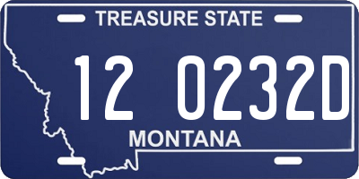 MT license plate 120232D