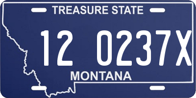 MT license plate 120237X