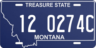 MT license plate 120274C