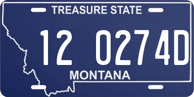 MT license plate 120274D